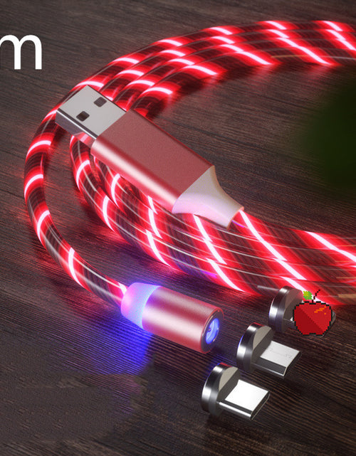 Load image into Gallery viewer, Magnetic Charging Cable Streamer Fast Charging Cable Lighting Micro USB Cable LED Magnet Charger Type-C Cable
