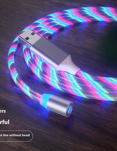 Load image into Gallery viewer, Magnetic Charging Cable Streamer Fast Charging Cable Lighting Micro USB Cable LED Magnet Charger Type-C Cable
