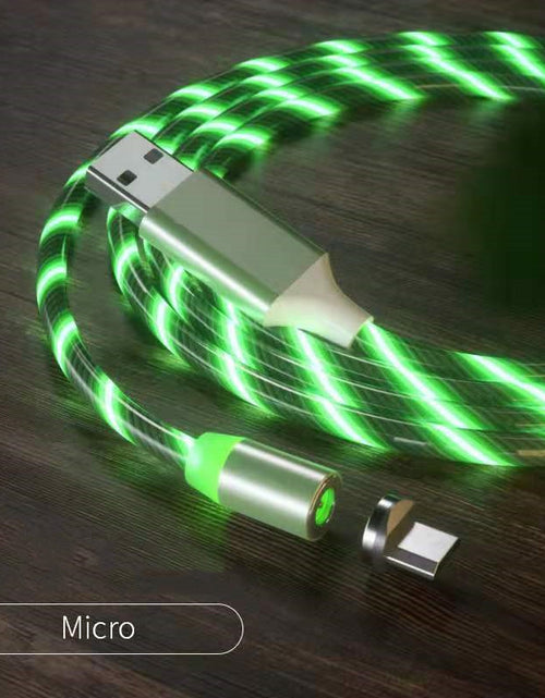 Load image into Gallery viewer, Magnetic Charging Cable Streamer Fast Charging Cable Lighting Micro USB Cable LED Magnet Charger Type-C Cable
