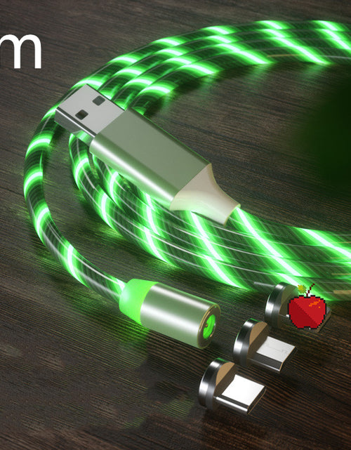 Load image into Gallery viewer, Magnetic Charging Cable Streamer Fast Charging Cable Lighting Micro USB Cable LED Magnet Charger Type-C Cable
