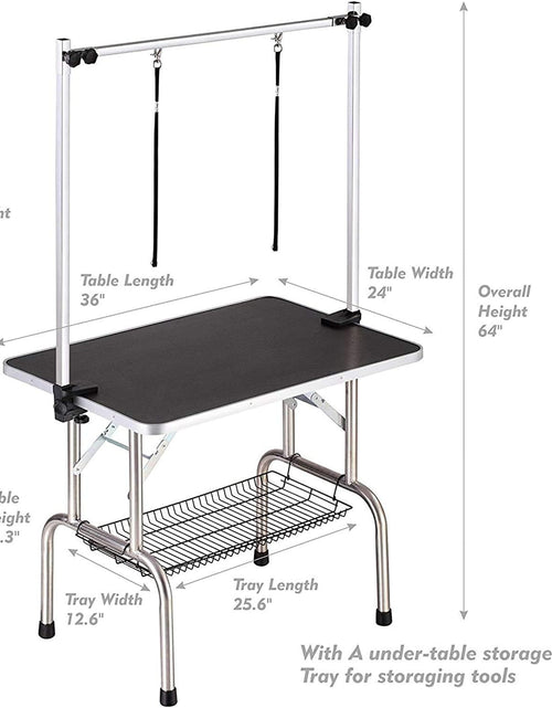 Load image into Gallery viewer, Pet Grooming Table for Large Dogs Adjustable Professional - Portable Trimming Drying Table W/Arm/Noose/Mesh Tray, Maximum Capacity up to 330LB
