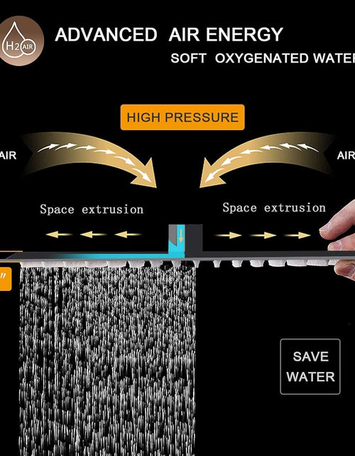 Load image into Gallery viewer, 12 Inch Rain Shower Head, 12&quot; Square Rainfall &amp; High Pressure Stainless Steel Bath Showerhead, 1/16&quot; Ultra Thin, Waterfall Full Body Coverage with Silicone Nozzle, Matte Black Finish
