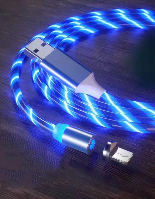 Load image into Gallery viewer, Magnetic Charging Cable Streamer Fast Charging Cable Lighting Micro USB Cable LED Magnet Charger Type-C Cable
