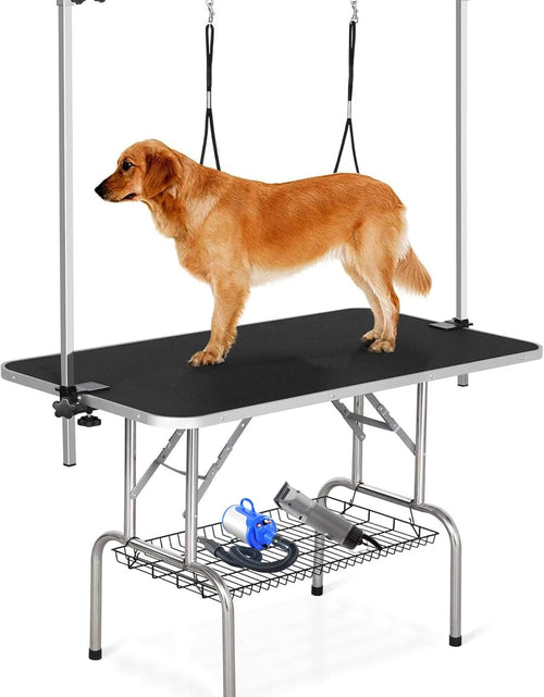 Load image into Gallery viewer, Pet Grooming Table for Large Dogs Adjustable Professional - Portable Trimming Drying Table W/Arm/Noose/Mesh Tray, Maximum Capacity up to 330LB
