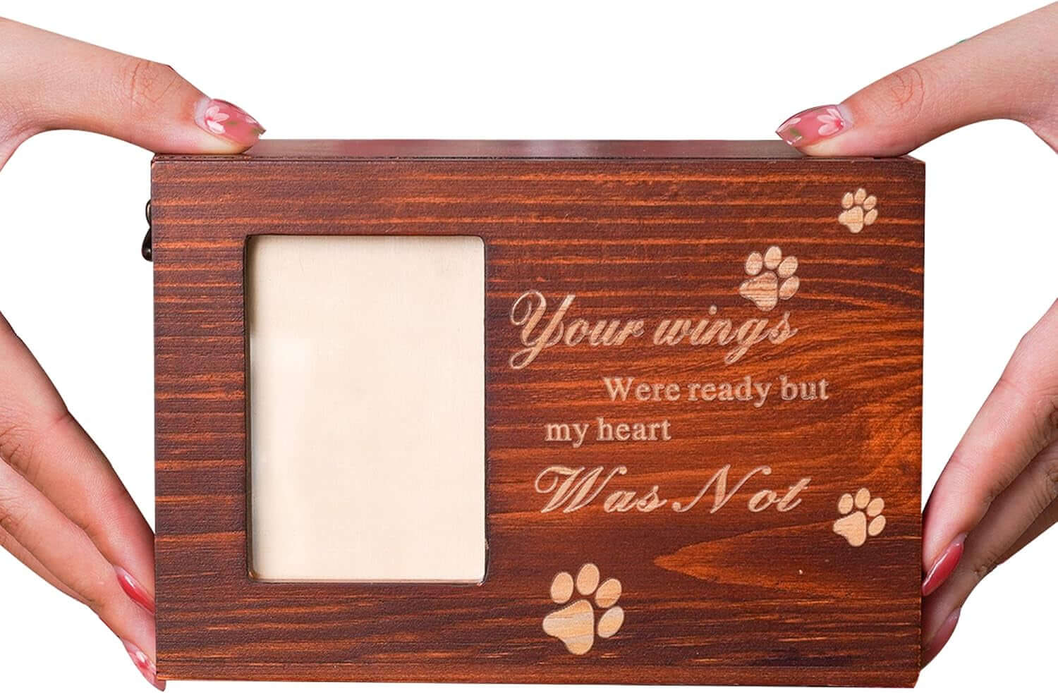BZTSGJ Pet Urns for Dogs Cats Ashes, Loss Pet Memorial Remembrance Gift, Personalized Photo Frame Urns Wooden Pet Memorial Keepsake Cat Dog Memory Box with Black Flannel as Lining (118 Cubic Inches)