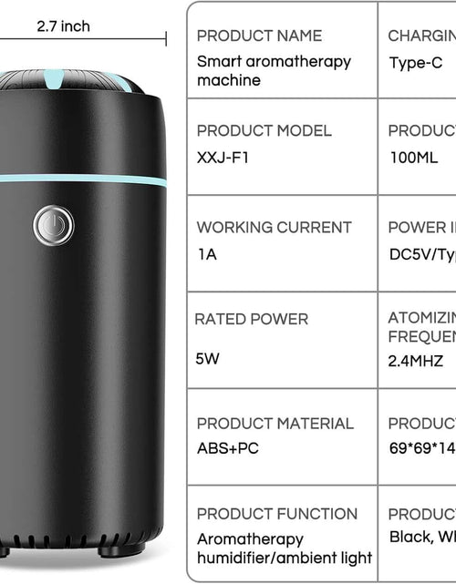 Load image into Gallery viewer, Car Humidifier Diffuser - Smart Cool Mist Air Freshener for Essential Oils - USB for Car, Home, Office, Bedroom (Black)
