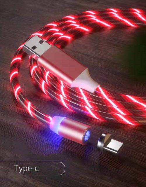 Load image into Gallery viewer, Magnetic Charging Cable Streamer Fast Charging Cable Lighting Micro USB Cable LED Magnet Charger Type-C Cable
