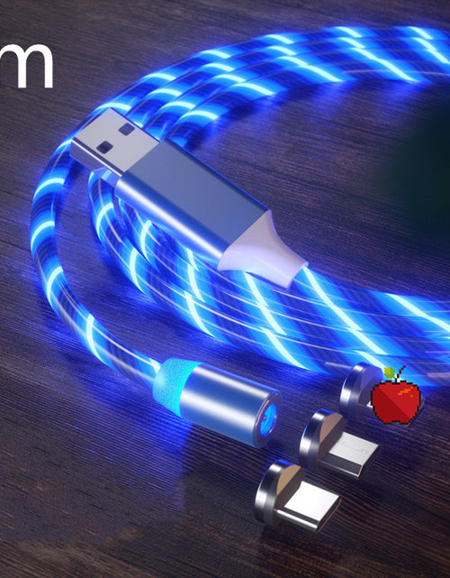 Load image into Gallery viewer, Magnetic Charging Cable Streamer Fast Charging Cable Lighting Micro USB Cable LED Magnet Charger Type-C Cable
