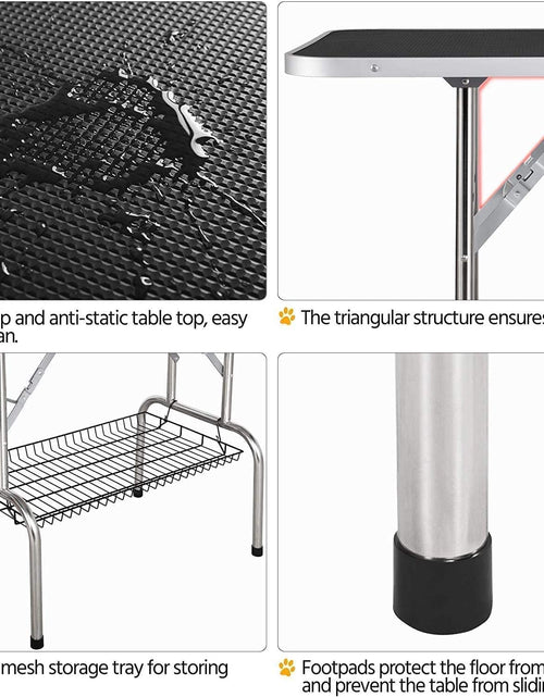Load image into Gallery viewer, Pet Grooming Table for Large Dogs Adjustable Professional - Portable Trimming Drying Table W/Arm/Noose/Mesh Tray, Maximum Capacity up to 330LB
