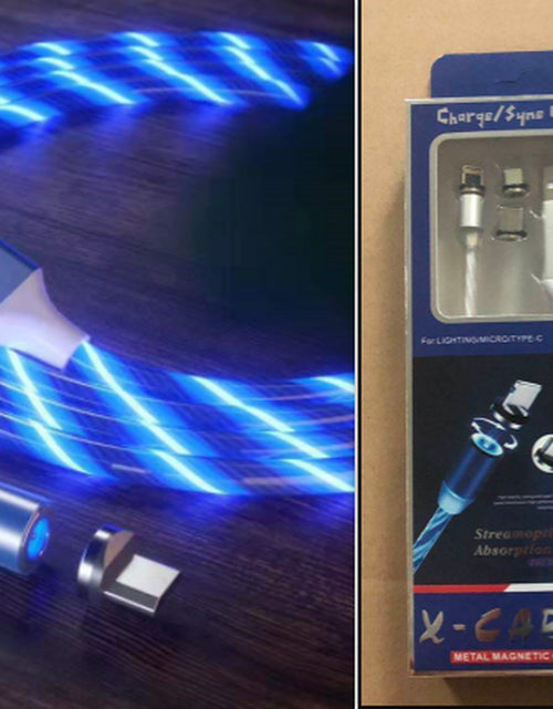 Load image into Gallery viewer, Magnetic Charging Cable Streamer Fast Charging Cable Lighting Micro USB Cable LED Magnet Charger Type-C Cable
