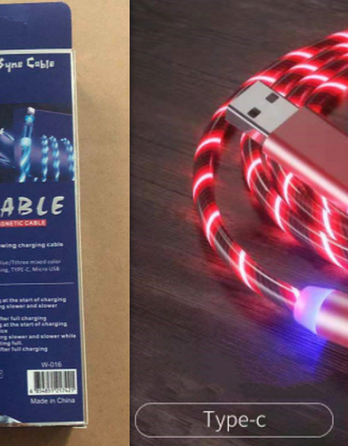 Load image into Gallery viewer, Magnetic Charging Cable Streamer Fast Charging Cable Lighting Micro USB Cable LED Magnet Charger Type-C Cable
