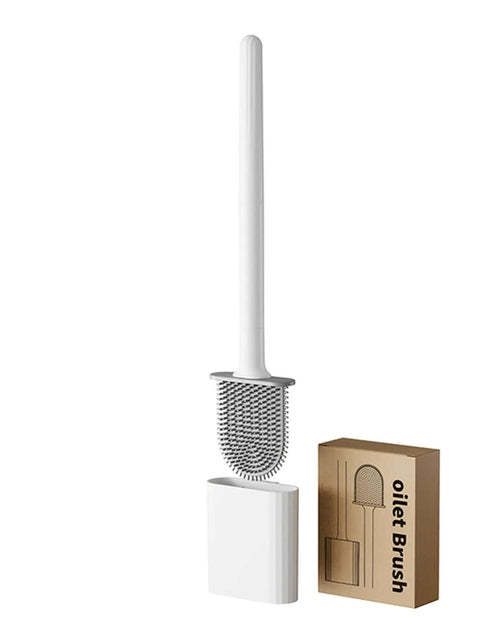 Load image into Gallery viewer, Silicone Toilet Brush with Holder Wall-Mounted Toilet Cleaning Brush Rubber Bristle Toilet Cleaner Brushes Bathroom Accessories

