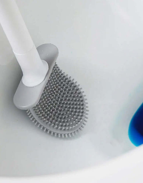 Load image into Gallery viewer, Silicone Toilet Brush with Holder Wall-Mounted Toilet Cleaning Brush Rubber Bristle Toilet Cleaner Brushes Bathroom Accessories
