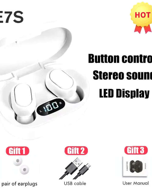 Load image into Gallery viewer, E7S TWS Wireless Headphones Bluetooth Earphone Control Sport Headset Waterproof Microphone Music Earphone Work on All Smartphone
