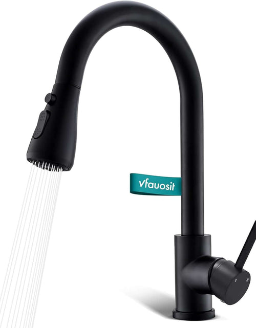 Load image into Gallery viewer, Black Kitchen Faucet with Pull down Sprayer for RV Sink,  Kitchen Sink Faucet Stainless Steel Laundry Single Handle Pull Out Kitchen Faucets Matte Black, Grifo Para Fregaderos De Cocina
