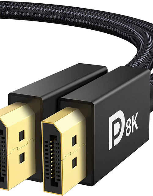 Load image into Gallery viewer, 8K VESA Certified Displayport Cable 1.4,  DP Cable 6.6Ft (8K@60Hz, 4K@144Hz, 2K@240Hz)Hbr3 Support 32.4Gbps, HDR, HDCP 2.2, Freesync G-Sync, Braided Display Port for Gaming Monitor, Graphics, PC
