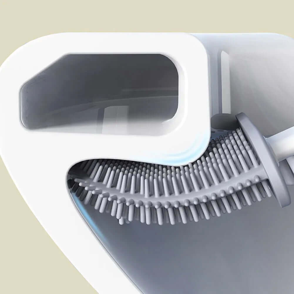 Silicone Toilet Brush with Holder Wall-Mounted Toilet Cleaning Brush Rubber Bristle Toilet Cleaner Brushes Bathroom Accessories