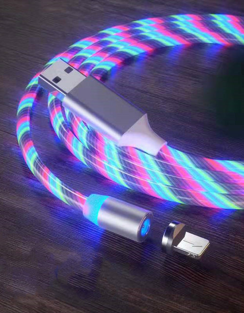 Load image into Gallery viewer, Magnetic Charging Cable Streamer Fast Charging Cable Lighting Micro USB Cable LED Magnet Charger Type-C Cable
