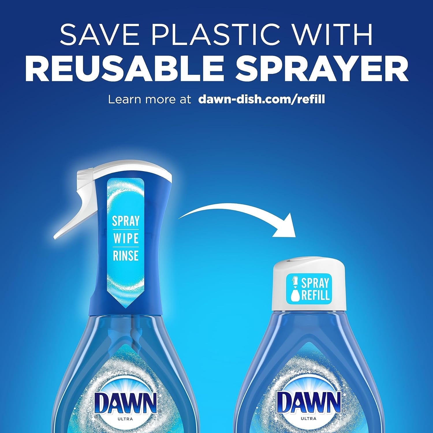 Platinum Powerwash Dish Spray, Dish Soap Liquid, Fresh Scent Bundle, 1 Spray (16Oz) + 3 Refills (16Oz Each)(Pack of 4)