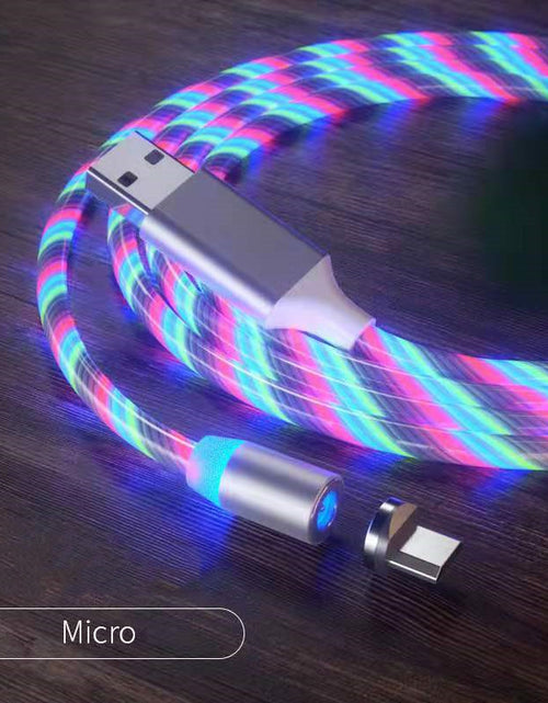 Load image into Gallery viewer, Magnetic Charging Cable Streamer Fast Charging Cable Lighting Micro USB Cable LED Magnet Charger Type-C Cable
