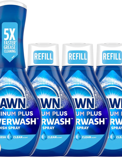 Load image into Gallery viewer, Platinum Powerwash Dish Spray, Dish Soap Liquid, Fresh Scent Bundle, 1 Spray (16Oz) + 3 Refills (16Oz Each)(Pack of 4)
