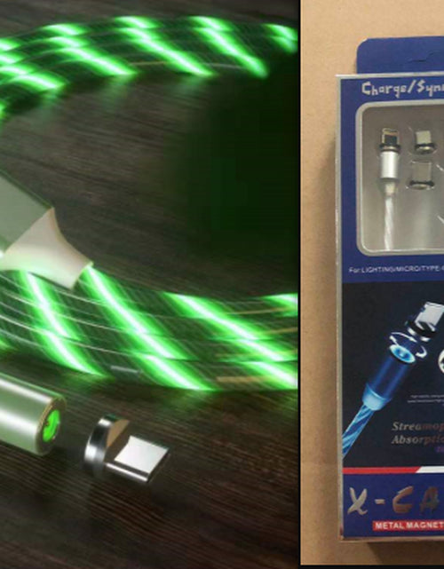 Load image into Gallery viewer, Magnetic Charging Cable Streamer Fast Charging Cable Lighting Micro USB Cable LED Magnet Charger Type-C Cable
