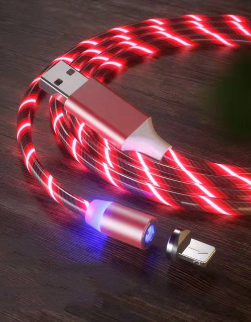 Load image into Gallery viewer, Magnetic Charging Cable Streamer Fast Charging Cable Lighting Micro USB Cable LED Magnet Charger Type-C Cable
