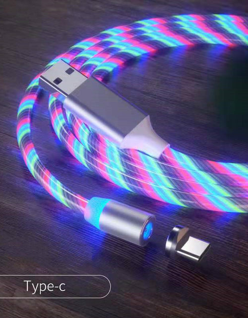 Load image into Gallery viewer, Magnetic Charging Cable Streamer Fast Charging Cable Lighting Micro USB Cable LED Magnet Charger Type-C Cable
