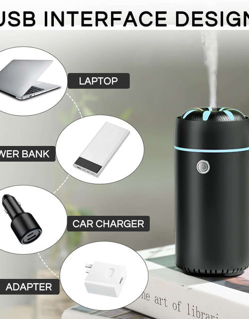Load image into Gallery viewer, Car Humidifier Diffuser - Smart Cool Mist Air Freshener for Essential Oils - USB for Car, Home, Office, Bedroom (Black)
