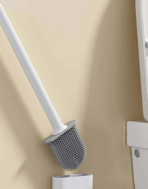 Load image into Gallery viewer, Silicone Toilet Brush with Holder Wall-Mounted Toilet Cleaning Brush Rubber Bristle Toilet Cleaner Brushes Bathroom Accessories
