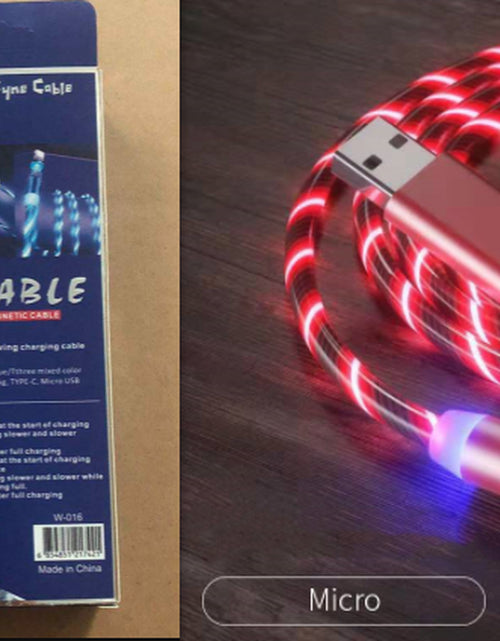 Load image into Gallery viewer, Magnetic Charging Cable Streamer Fast Charging Cable Lighting Micro USB Cable LED Magnet Charger Type-C Cable
